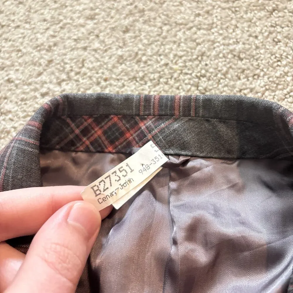 John Cena Own David Alan Holland Sherry Gray Plaid 3 Piece Suit Custom Wool